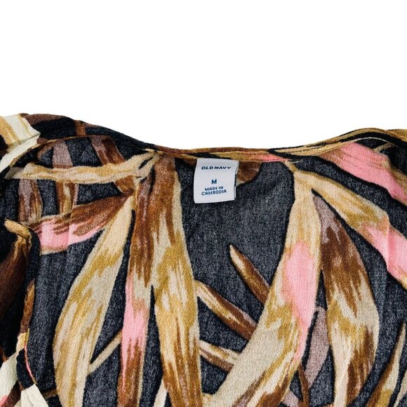 Old Navy Womens Tropical Leaf Print Mini Dress M - Picture 3 of 7